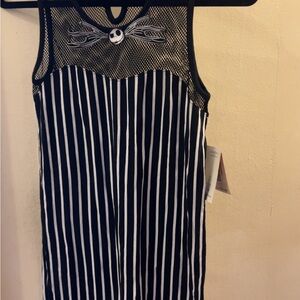 Black and White Striped Jack Skellington Sleeveless Dress